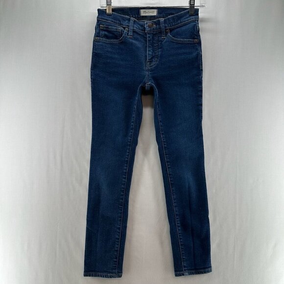 Madewell Jeans Womens 25P 9" Mid-Rise Skinny Medium Washed Stretch Denim Blue - Picture 1 of 11